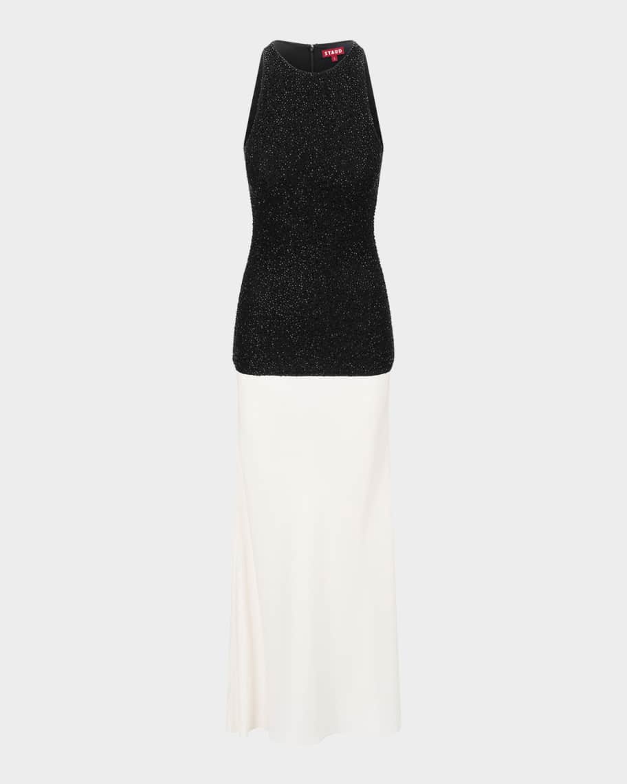 STAUD, Gabrielle Dress in Black Ivory, Size Medium