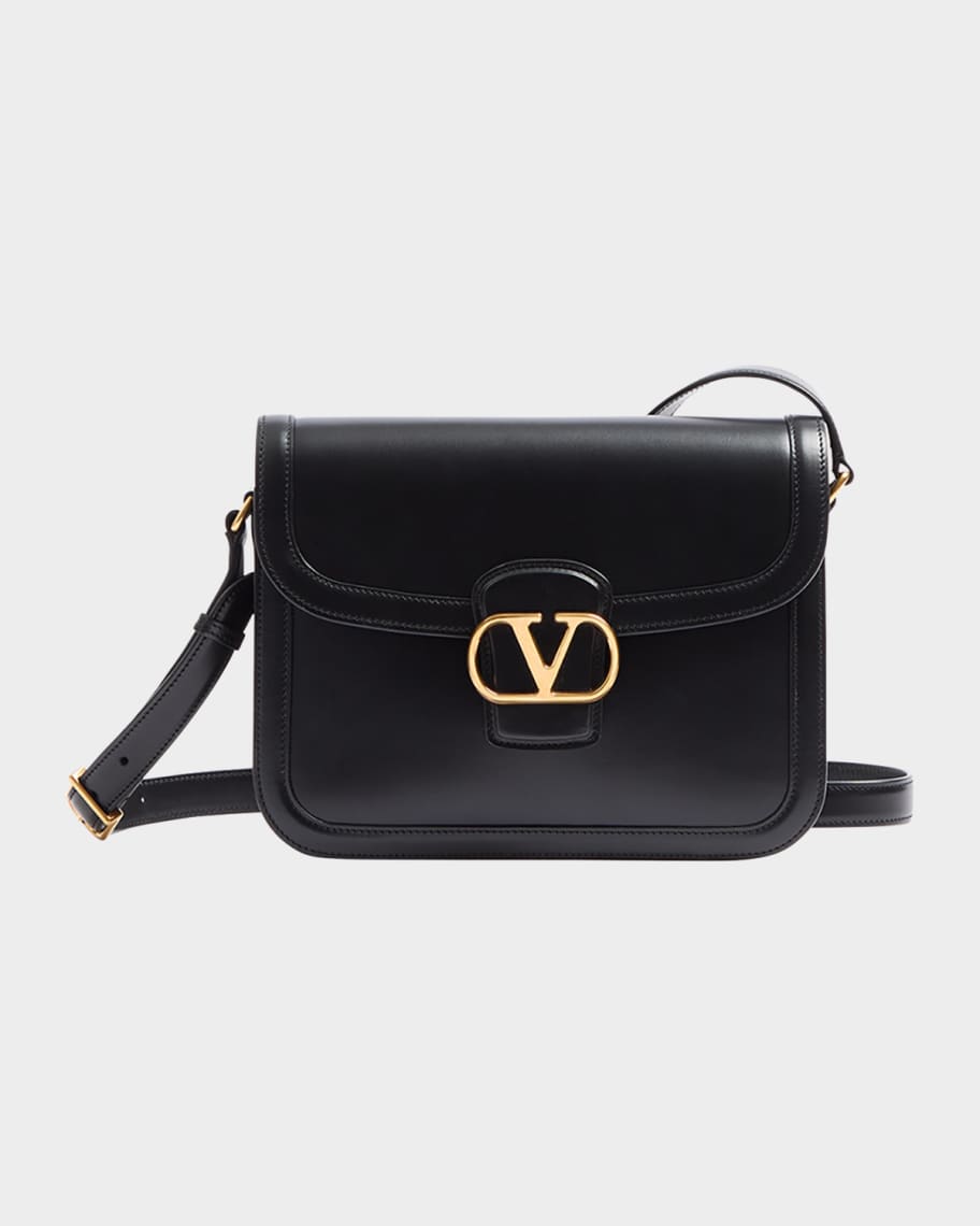Valentino Garavani Men's Brass VLogo Leather Shoulder Bag | Neiman
