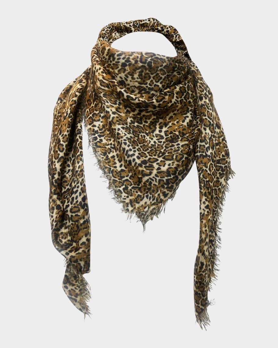 Isabel Marant Madicia Cheetah-Print Wool Blend Scarf