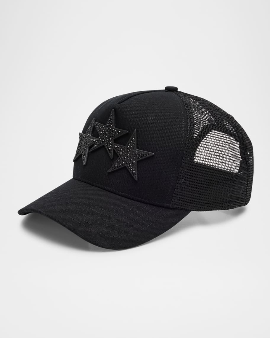 Amiri Men's Crystal 3 Star Trucker Hat | Neiman Marcus