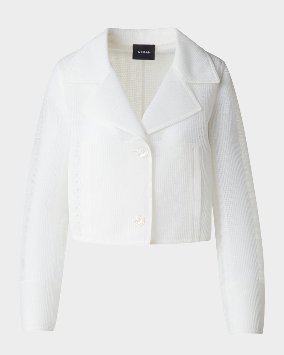 Akris Alice Double Layer Techno Grid Trench Jacket | Neiman Marcus