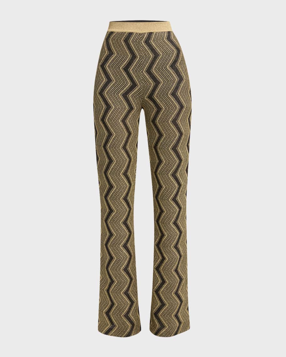 Missoni Metallic Chevron Flared Trousers | Neiman Marcus