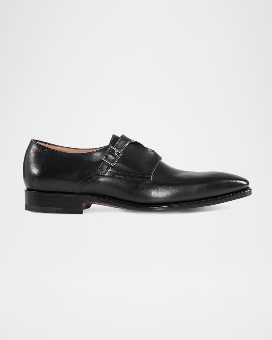Paul Stuart Men's Samson Leather Monk Strap Loafers | Neiman Marcus