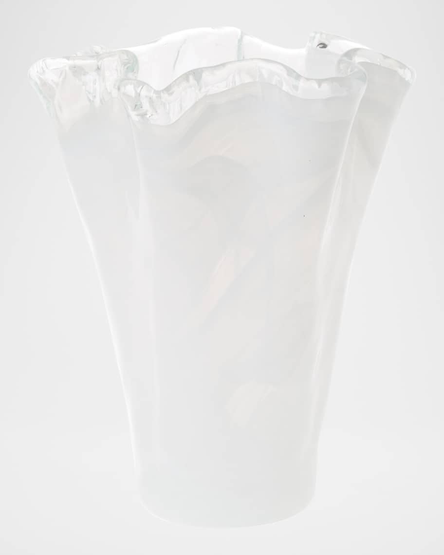 Vietri Onda Glass White Short Vase main image 1