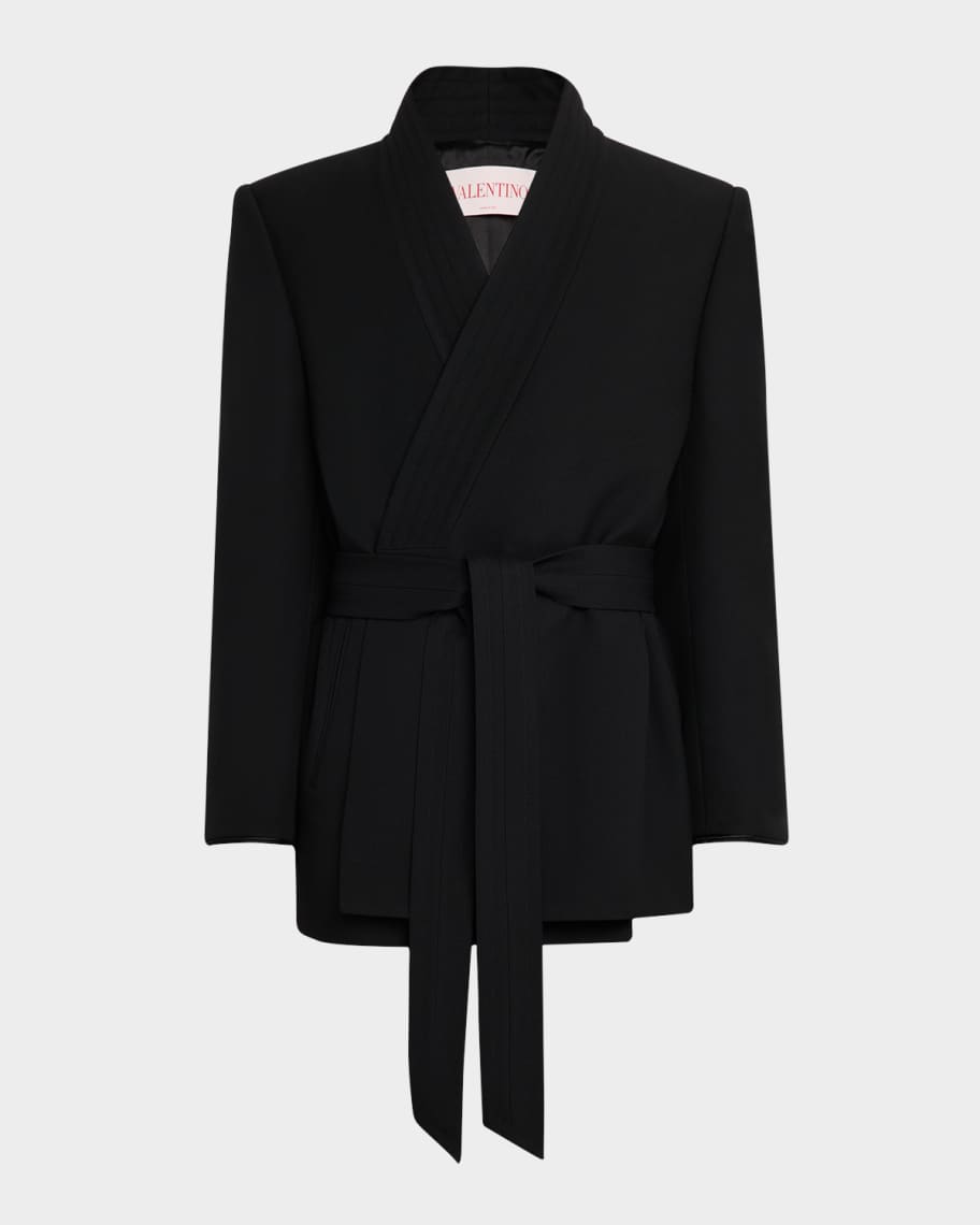 Valentino Garavani Men's Gabardine Kimono Jacket | Neiman Marcus