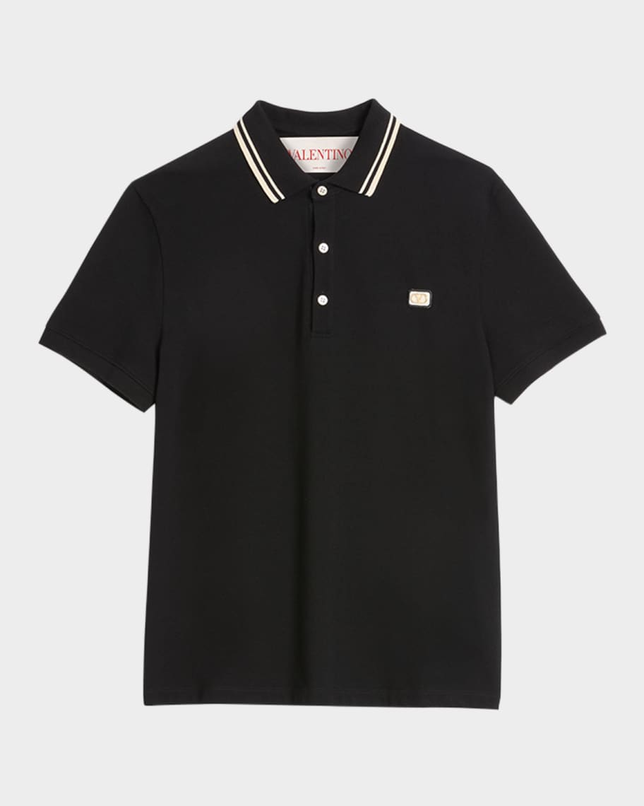 Valentino Garavani Men's VLogo Pique Polo Shirt | Neiman Marcus