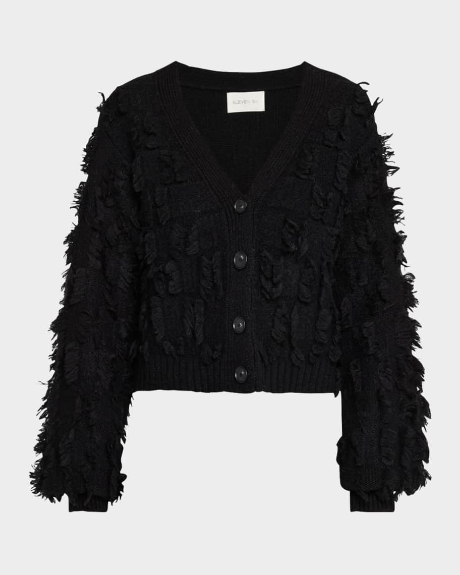 ELEVEN SIX Luella Fringed Button Down Cardigan Neiman Marcus