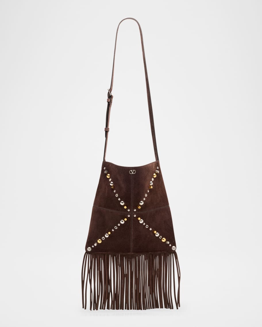 【関税&送料込】Valentino Garavani Small Nellcate Crossbody Valentino Garavani Nellcote Fringe Stud Suede Crossbody Bag