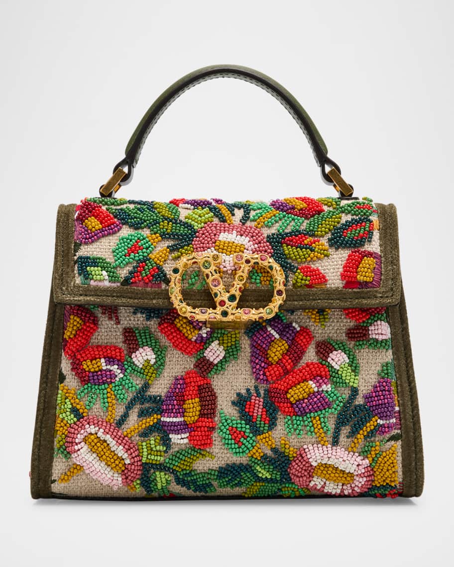 Valentino Garavani VSLING Mini Flower Embroidered Top-Handle