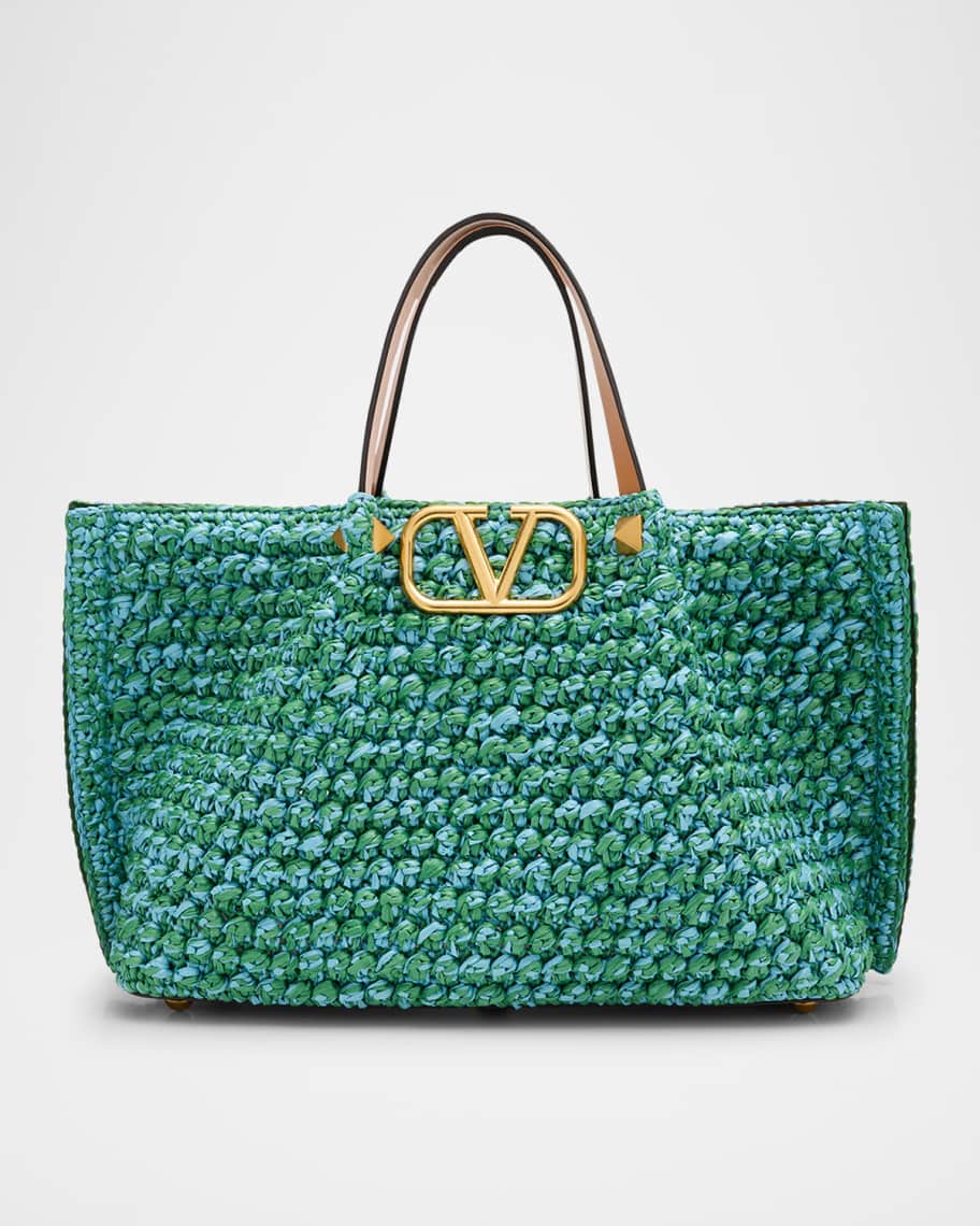 ハンドバッグ VALENTINO MULTICOLOR CROCHET VLOGO HANDBAG Valentino Garavani VLOGO Signature Medium Crochet Tote Bag