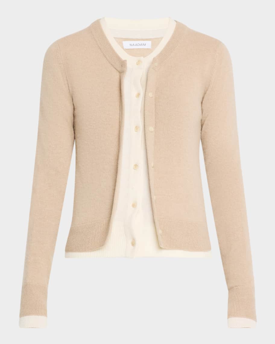 Naadam Layered Wool-Cashmere Cardigan | Neiman Marcus
