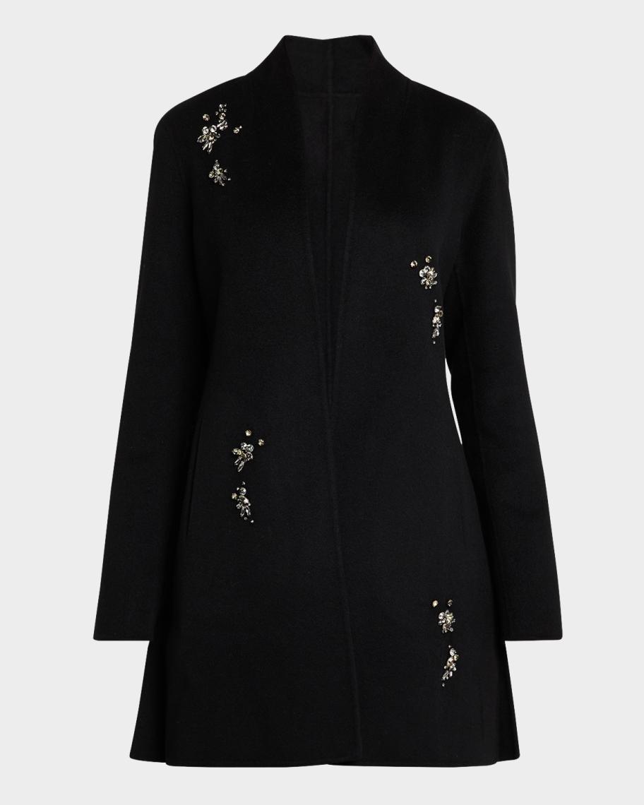 Neiman Marcus Cashmere Collection Double-Faced Cashmere Rhinestone Coat ...