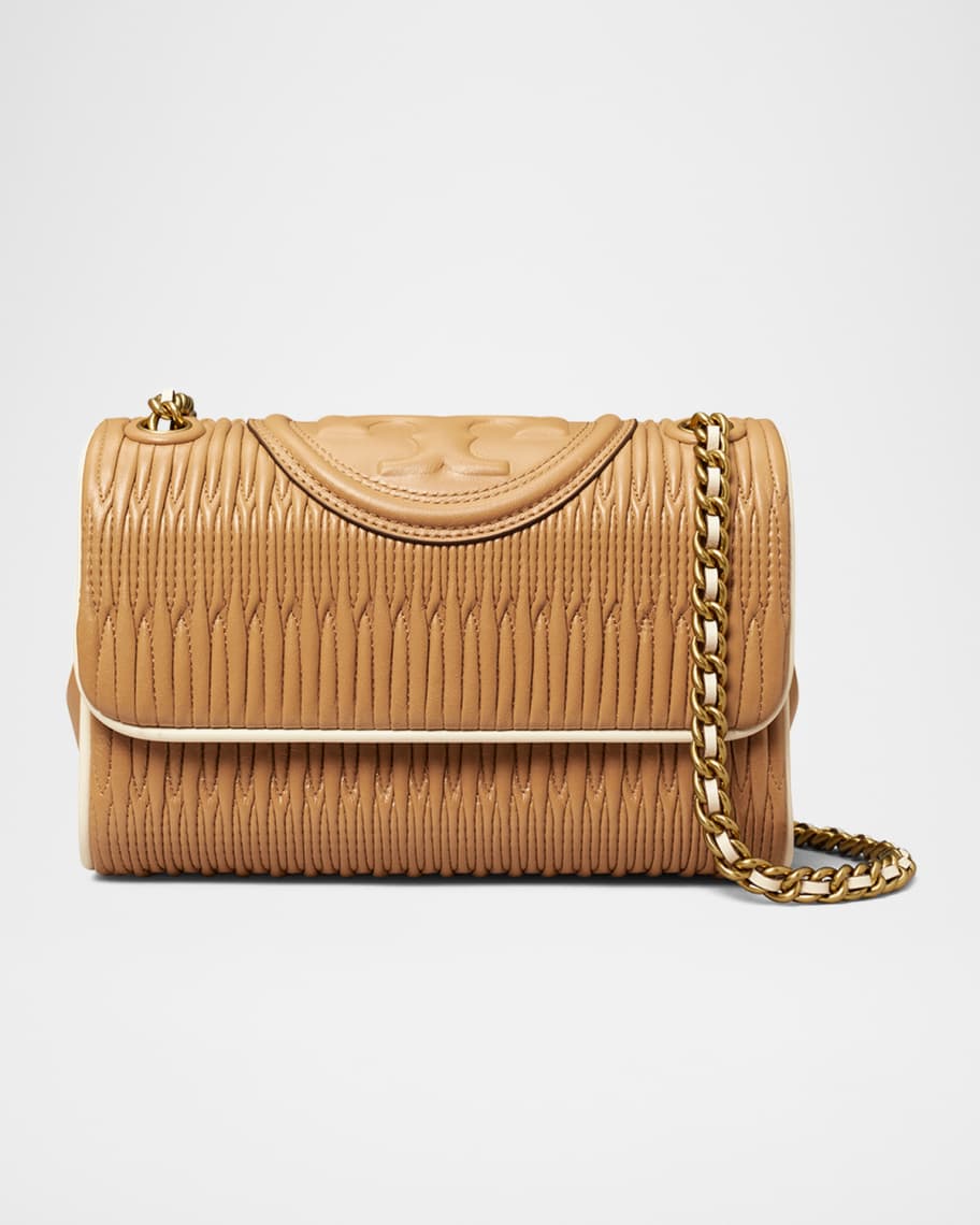 Tory Burch Fleming Small Pleated Convertible Shoulder Bag Neiman Marcus