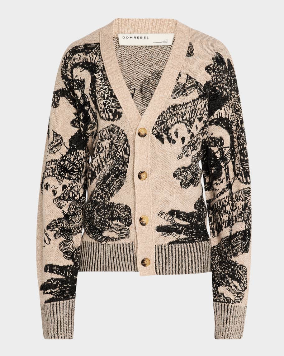 Domrebel Men's Hao Jacquard Cardigan | Neiman Marcus