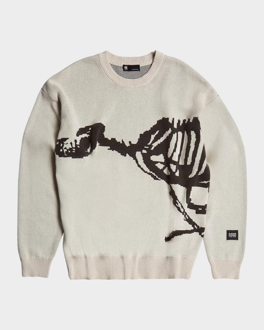 G-STAR Sweat à Capuche Homme Skeleton Dog Graphic - Pull Oversize Imprimé Squelette Chien