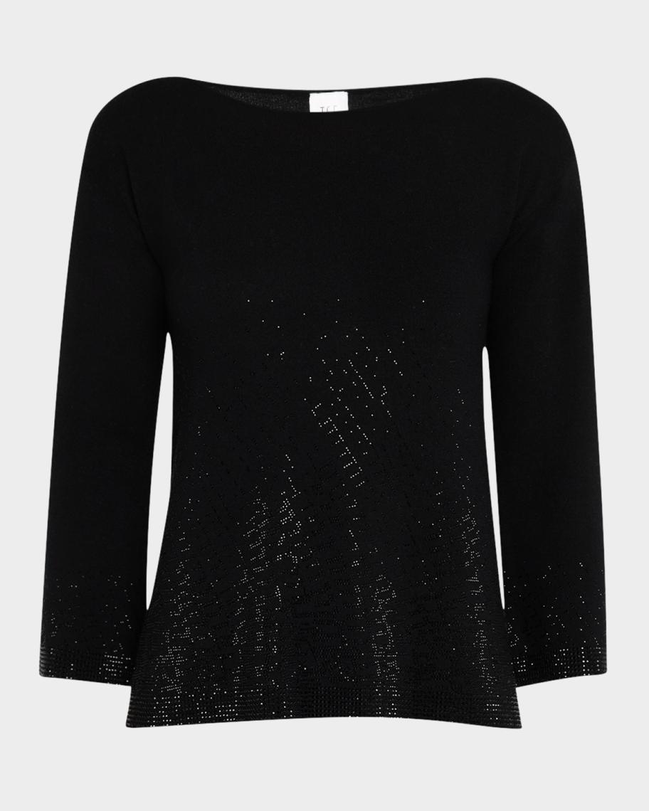TSE Cashmere Cashmere Rhinestone-Embellished Sweater | Neiman Marcus
