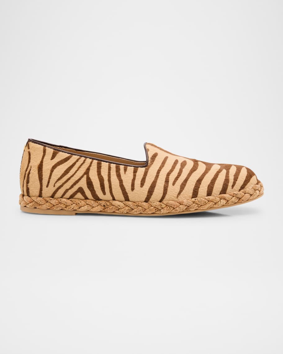Valentino Garavani Men's Tiger Stripe Calf Hair Espadrilles