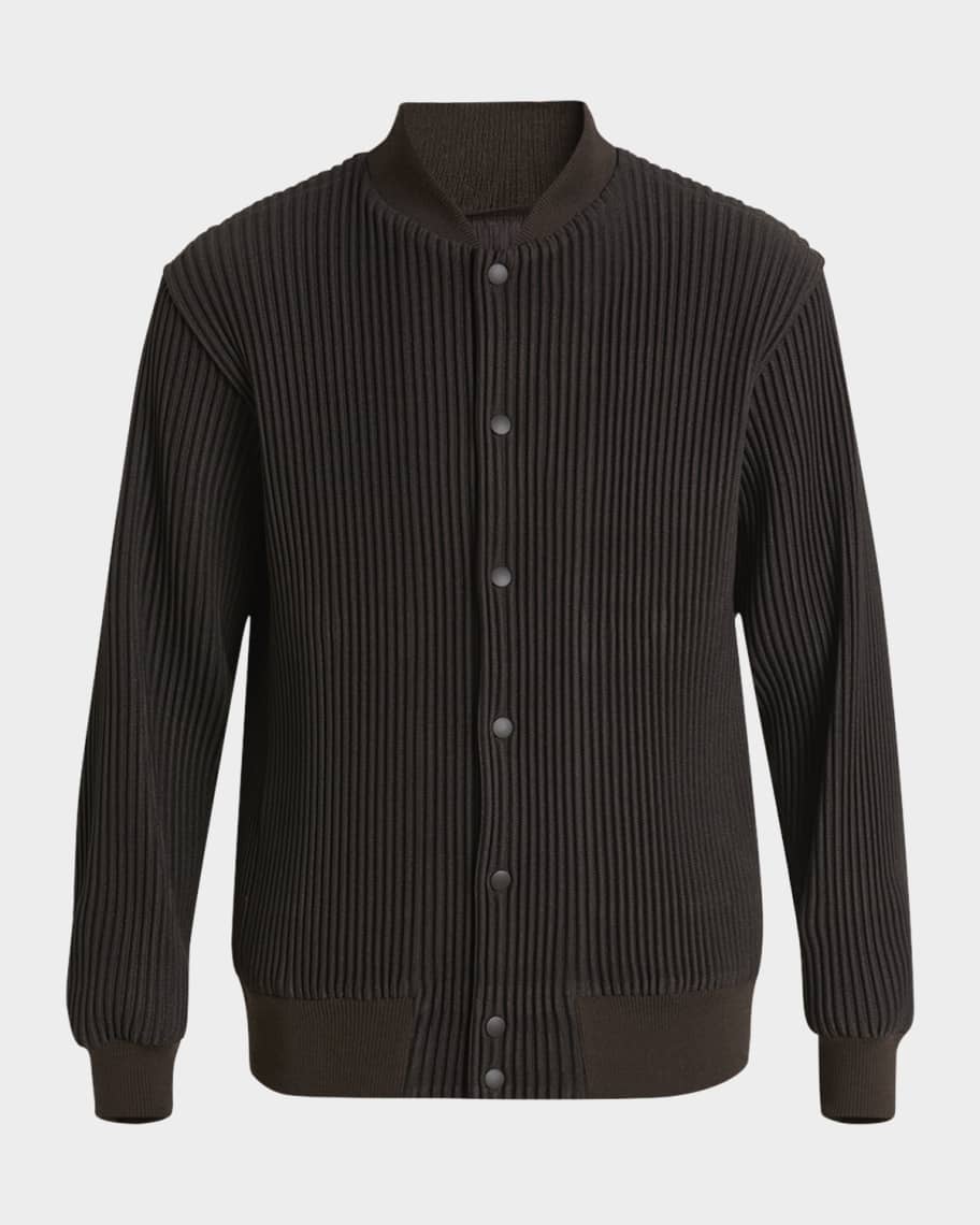 Homme Plisse Issey Miyake Men's Kersey Pleated Bomber Jacket