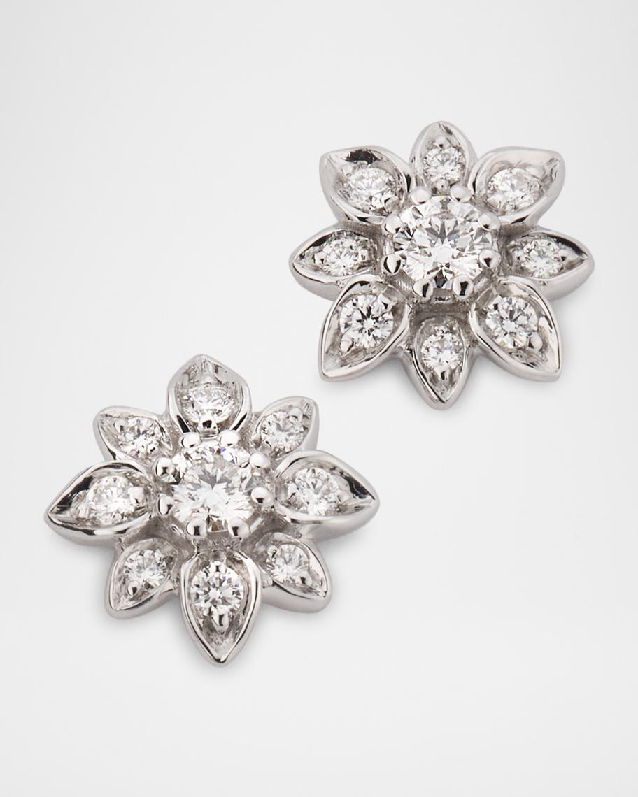 Gucci 18K White Gold Diamond Flower Stud Earrings | Neiman Marcus