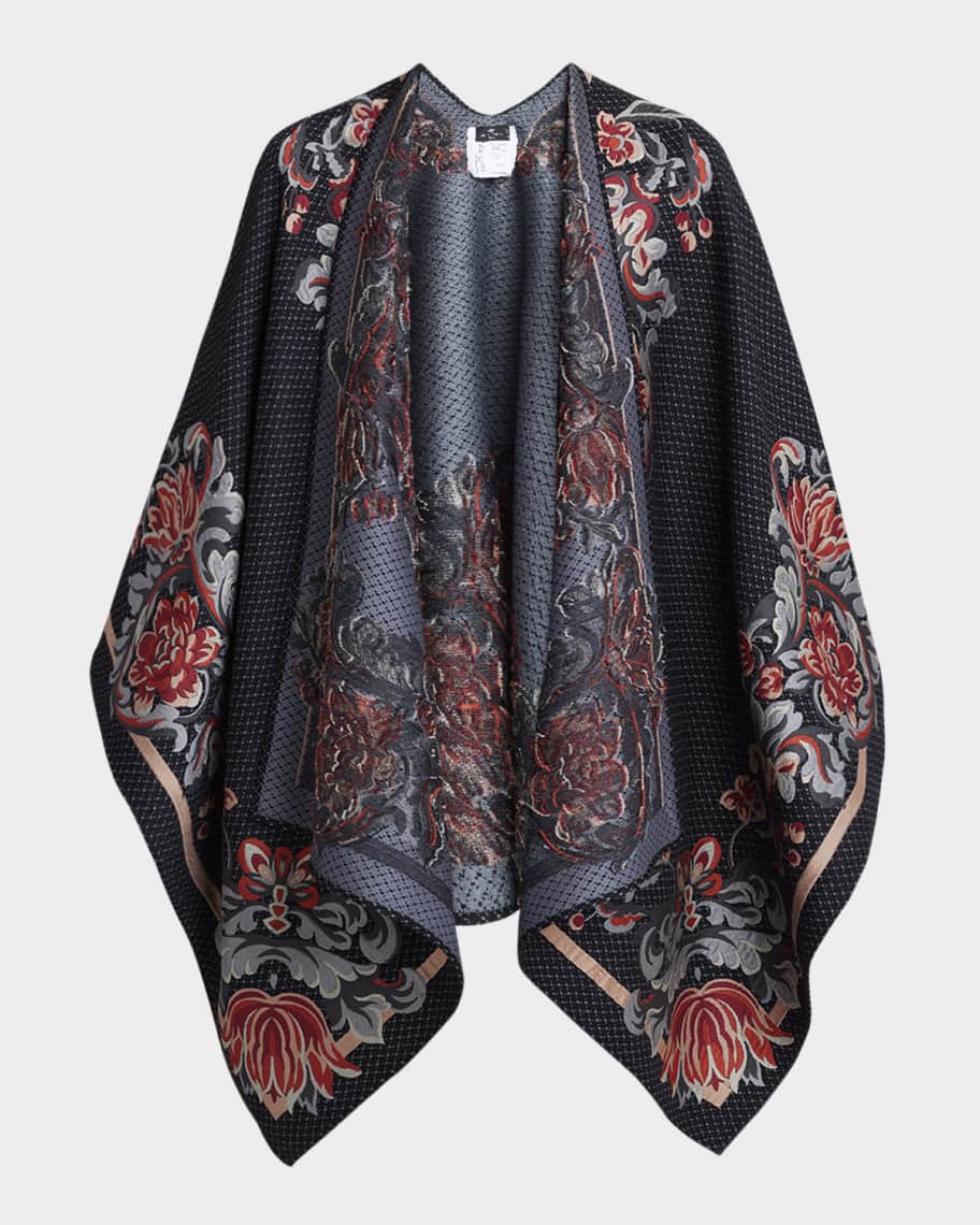 【関税&送料込】Etro Cotton Cape With Floral Print CAPE-STYLE TRENCH COAT WITH FLORAL PRINT | Capes and Ponchos