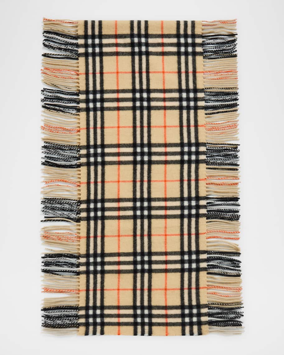 Burberrys☆cashmere100％マフラー Burberry Check Cashmere Happy Scarf | Neiman Marcus