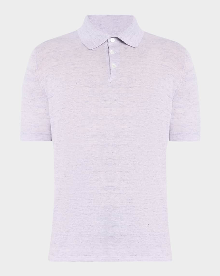 Brunello Cucinelli Men's Linen and Cotton Polo Shirt