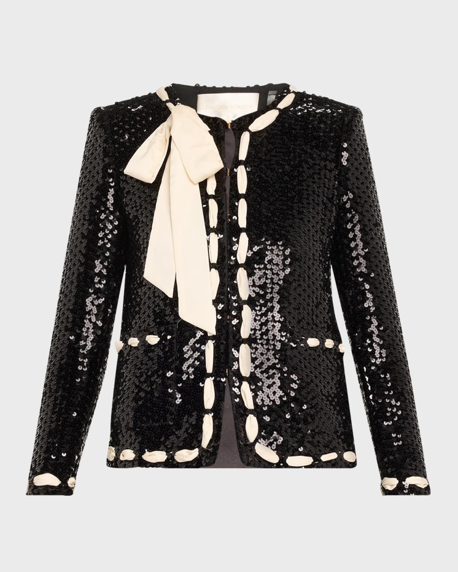 LoveShackFancy Rosina Sequined Jacket | Neiman Marcus
