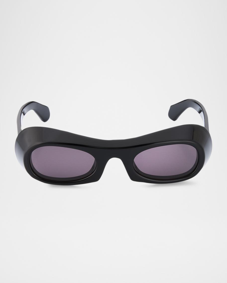FERRAGAMO Men's 51mm Classic Logo Plastic Oval Sunglasses | Neiman