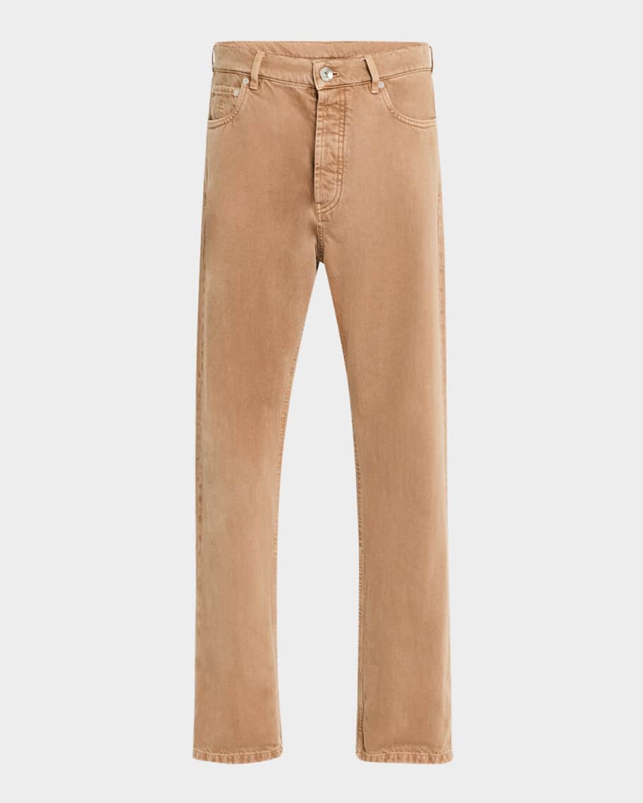 Brunello Cucinelli Men's Iconic Fit Garment Dyed 5-Pocket