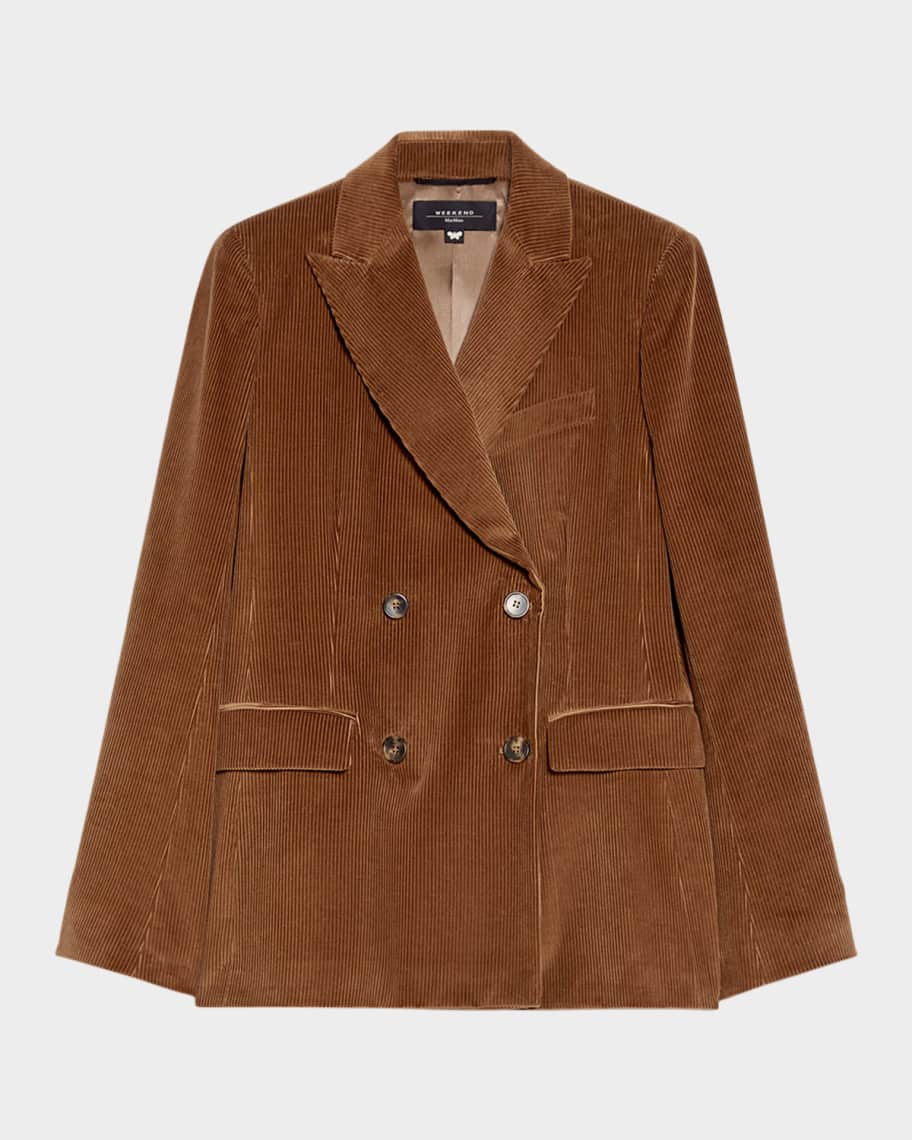 24AW new/Weekend Max Mara カタンガブレザー Blazer Brown Weekend Max Mara Katanga Corduroy Double-Breasted Blazer