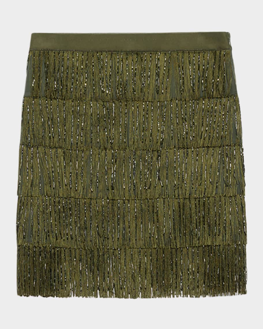 DT★Max Mara★garonna フリンジ付きミニスカート Weekend Max Mara Garonna Tiered Fringe Mini Skirt | Neiman