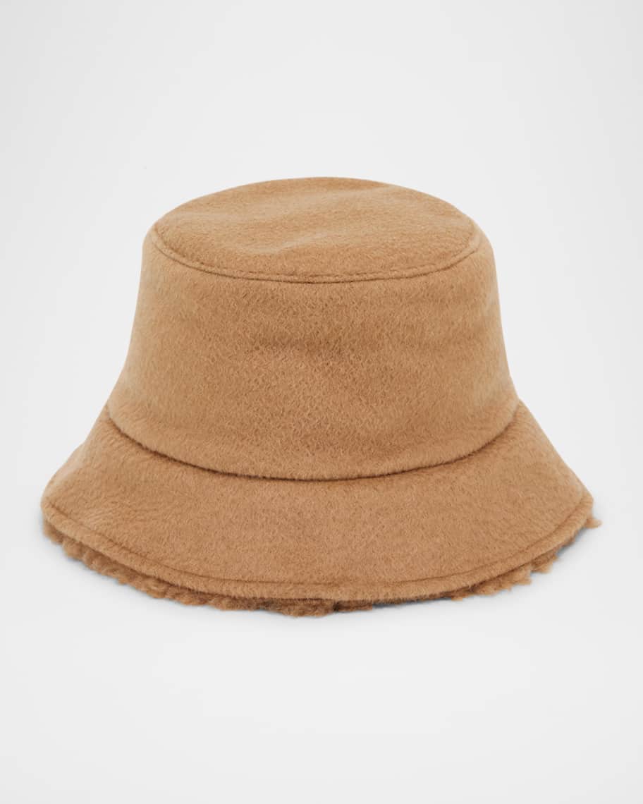 MAX MARA ハット 帽子 Fiducia logo cashmere bucket hat598414 Fiducia logo bucket hat in black - Max Mara | Mytheresa