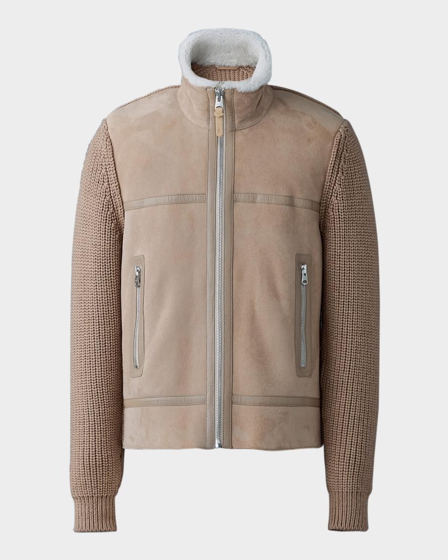 Mackage Men s Jonathan Mixed Media Shearling Jacket Neiman Marcus