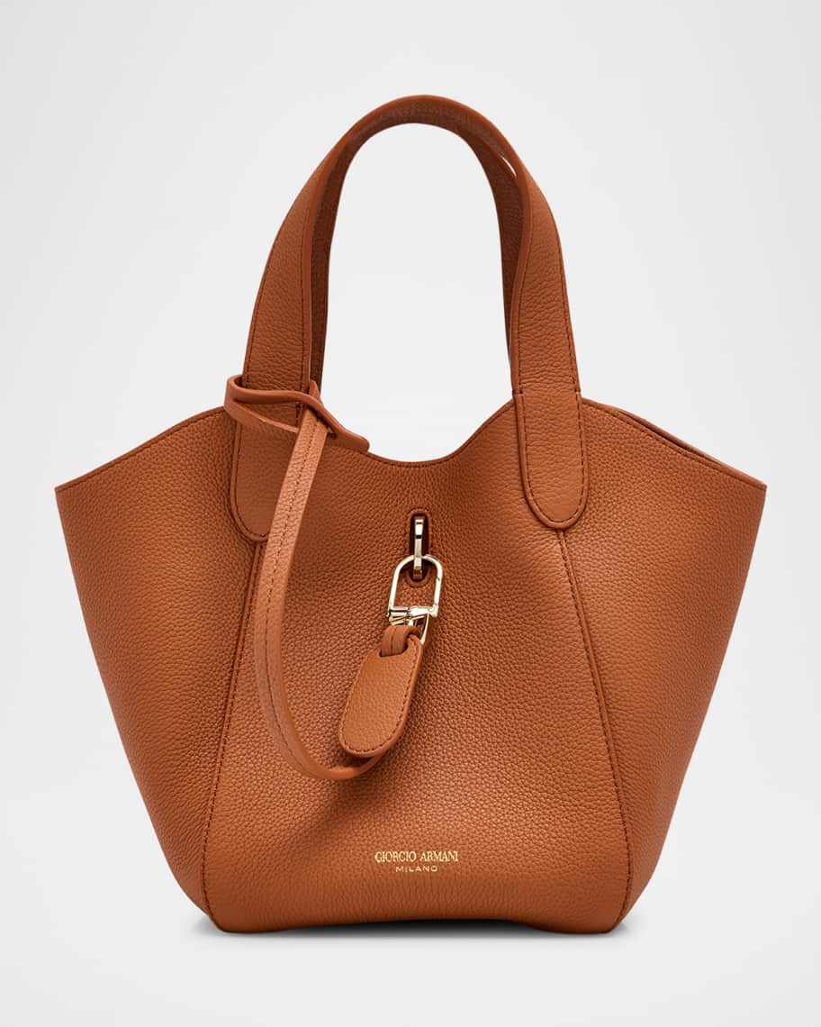 Giorgio Armani Gem Small Pebble Leather Tote Bag | Neiman Marcus
