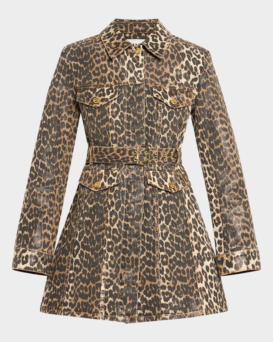 GANNI leopard mini dress