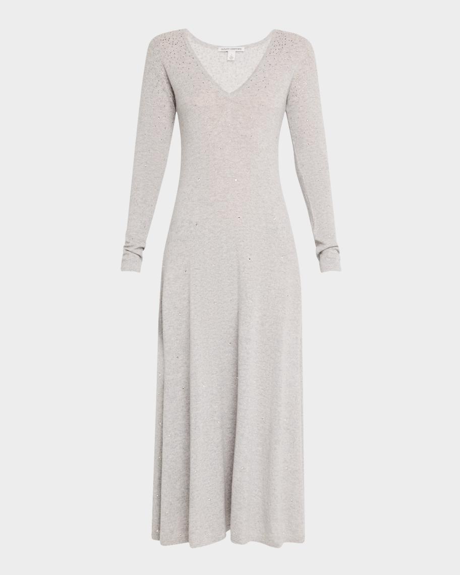 Autumn Cashmere Rhinestone Cashmere Midi Sweater Dress | Neiman Marcus