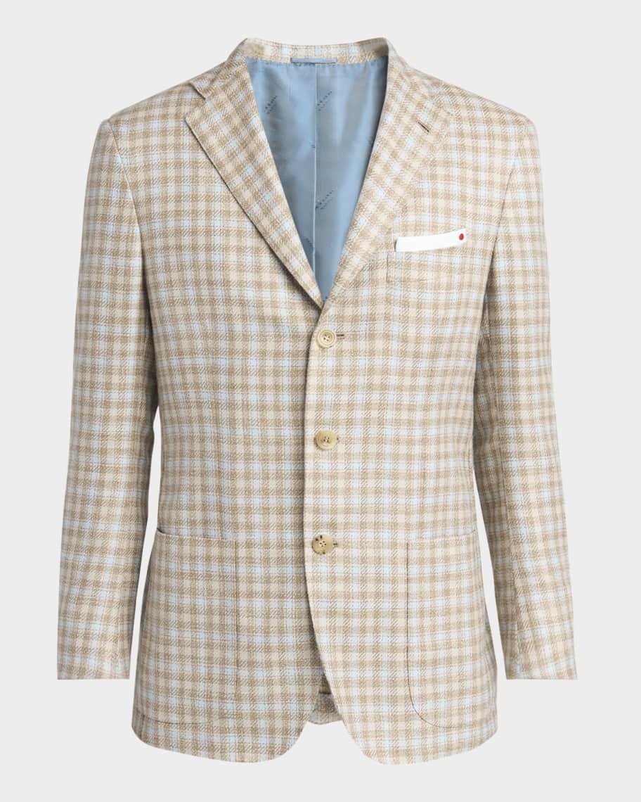 Kiton Men's Cashmere-Blend Check Sport Coat