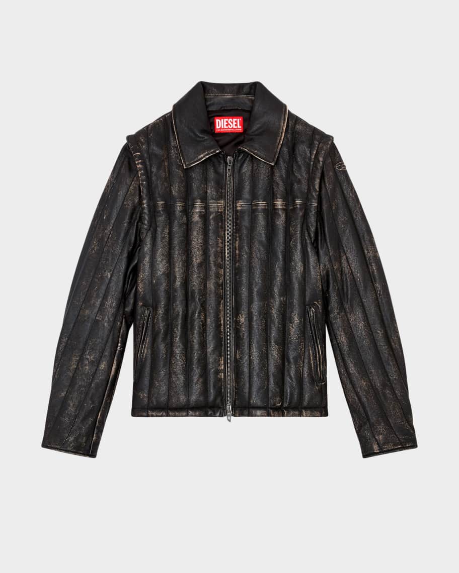 Diesel Men's L-Albert Quilted Leather Biker Jacket | Neiman Marcus