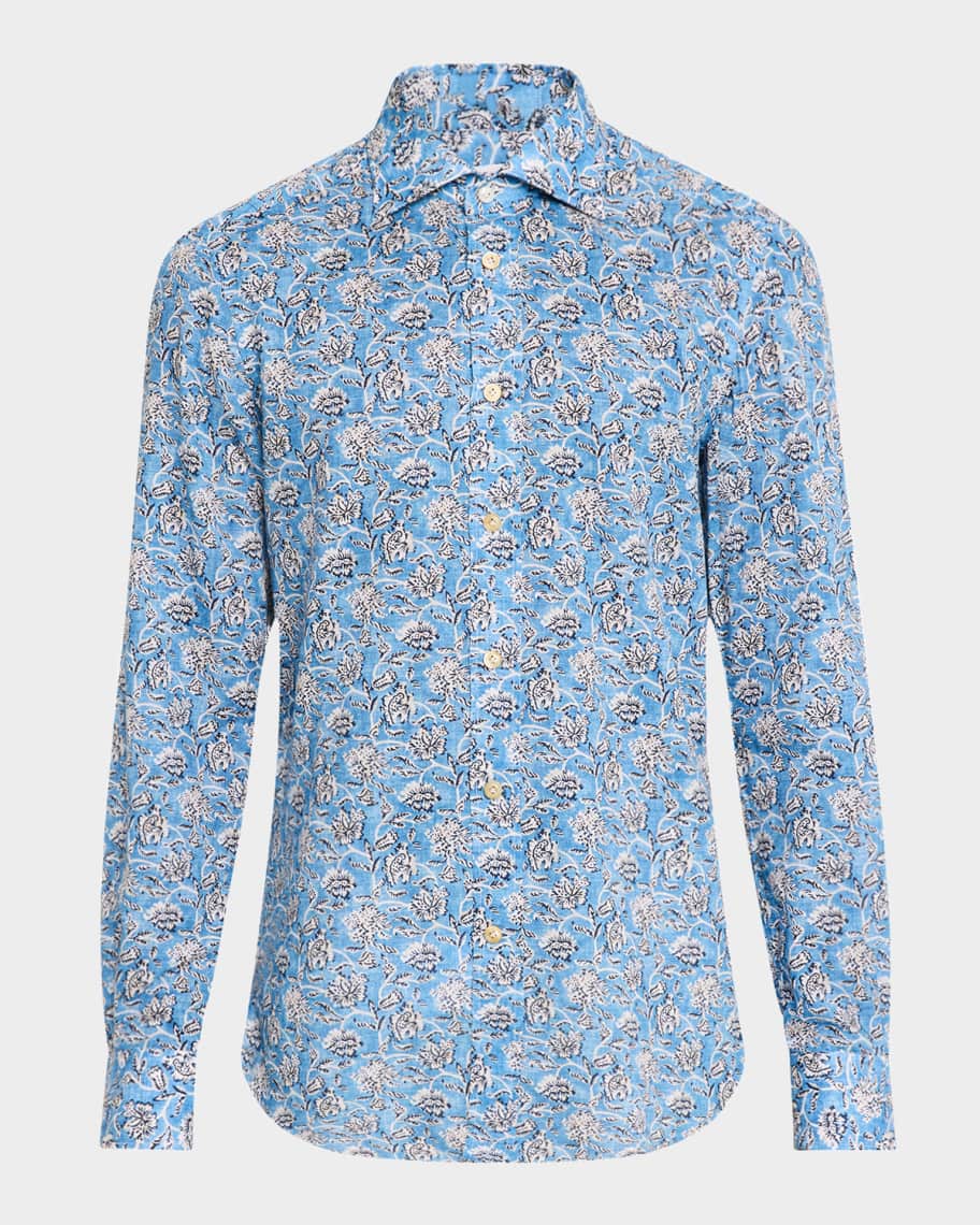 Kiton Men's Cotton Floral Sport Shirt Neiman Marcus — free download