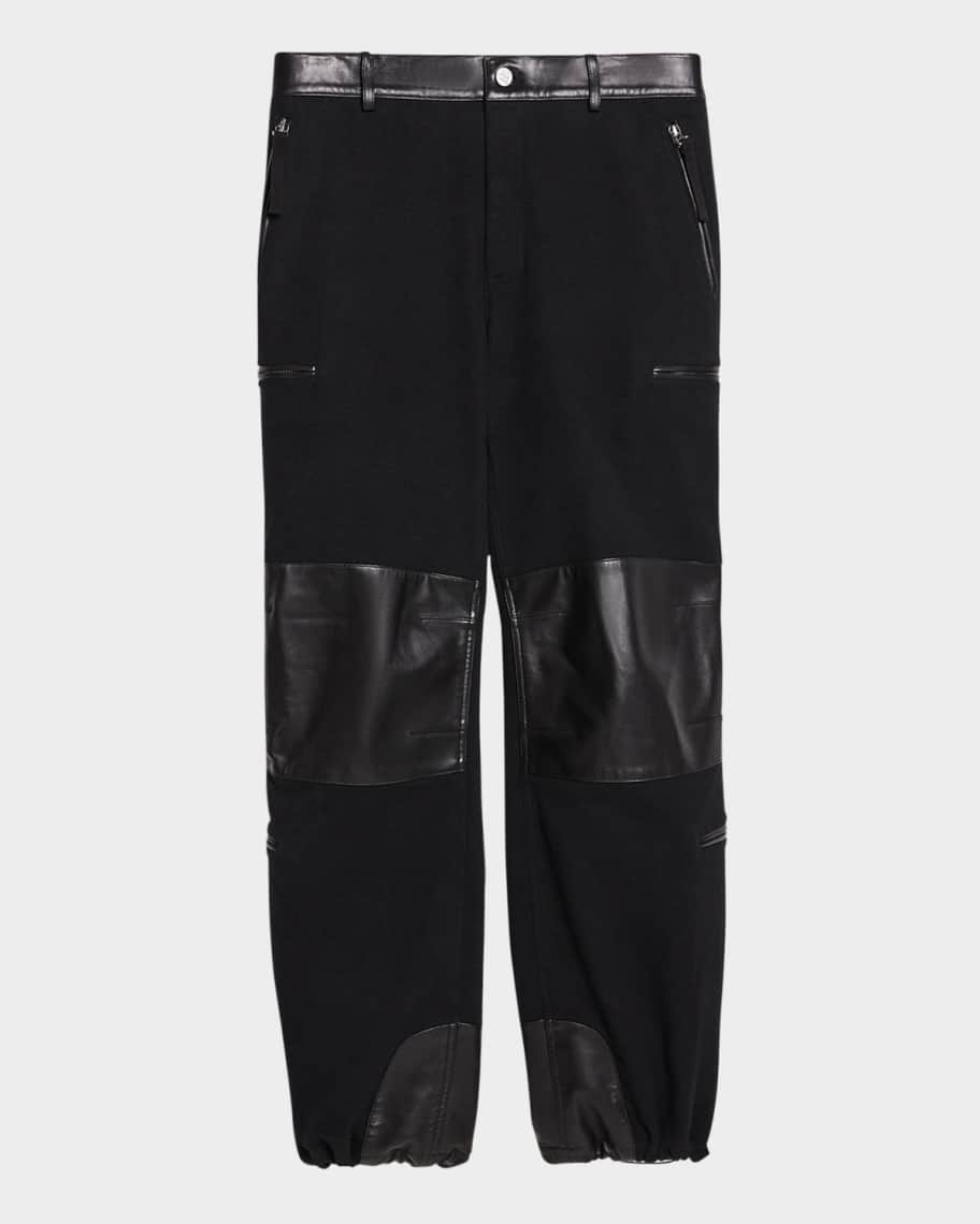 Helmut Lang Men's Work Pants with Leather Patches | Neiman