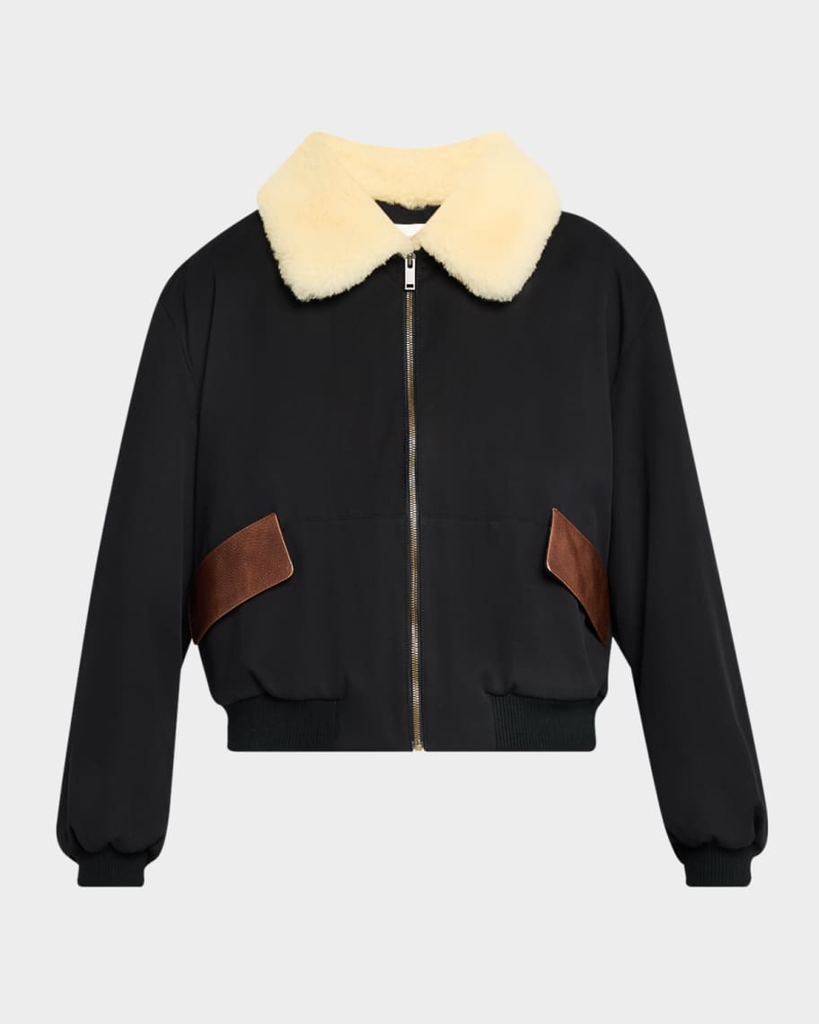 Bohemian”羊革”leather “短丈“bomber jacket Why the Leather Bomber Jacket Is the Only Coat You Need this
