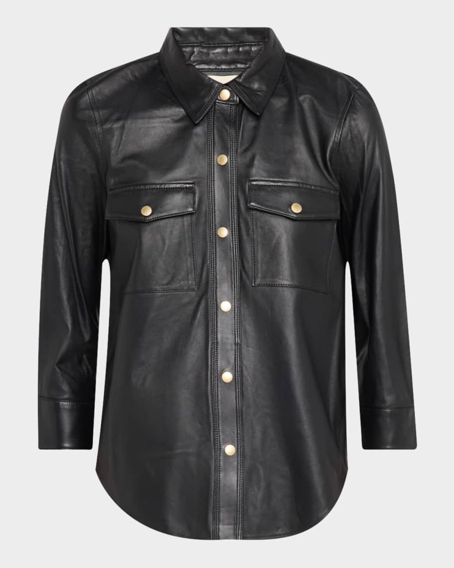 L'Agence Avina Leather Blouse | Neiman Marcus
