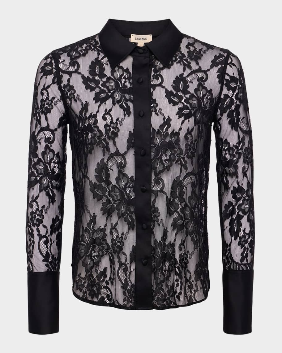 L'Agence Reims Floral Lace Blouse | Neiman Marcus