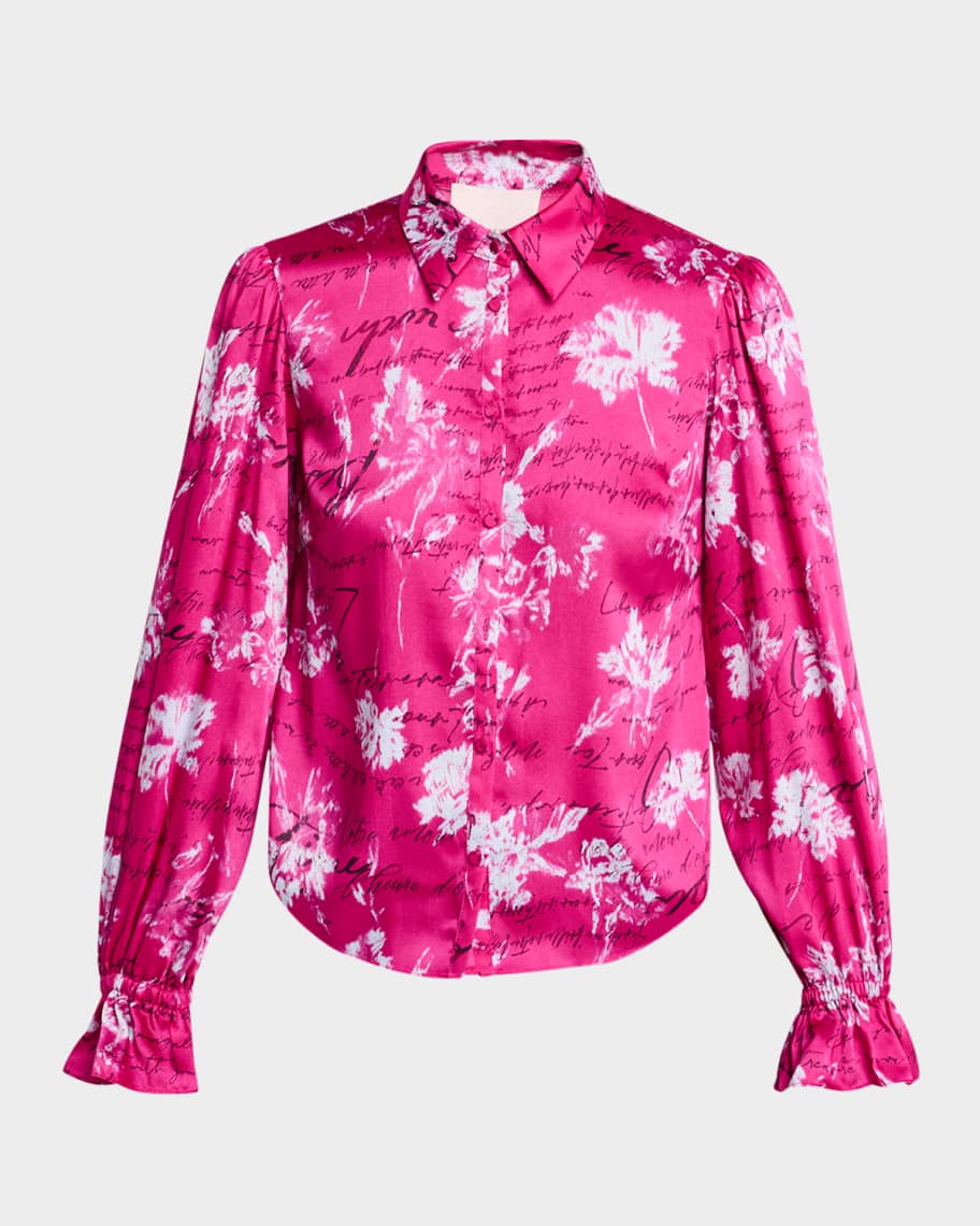 Fiona Warm Carnation Blouson-Sleeve Top