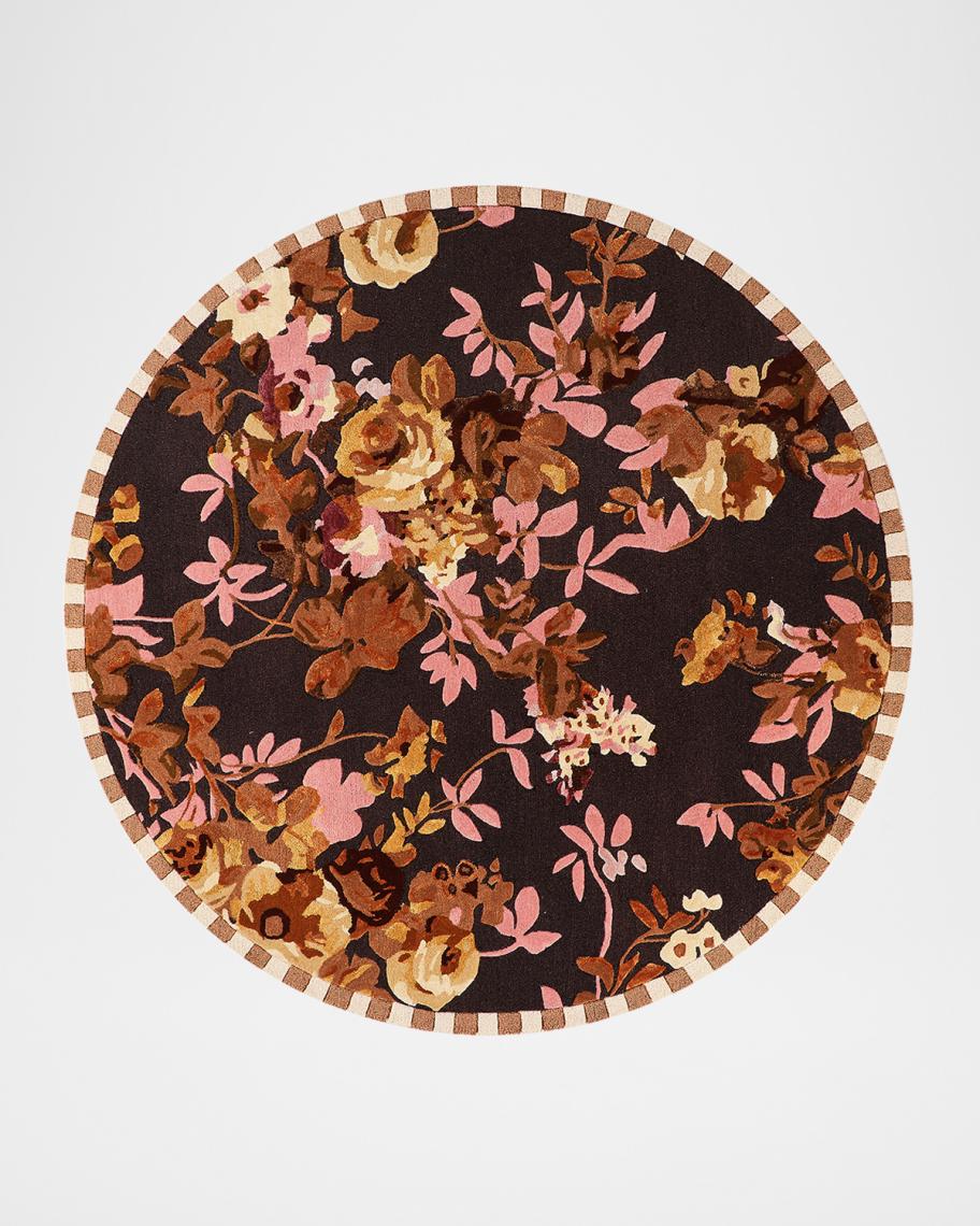 MacKenzie-Childs Wild Rose Floral Rug, 6' Round | Neiman Marcus