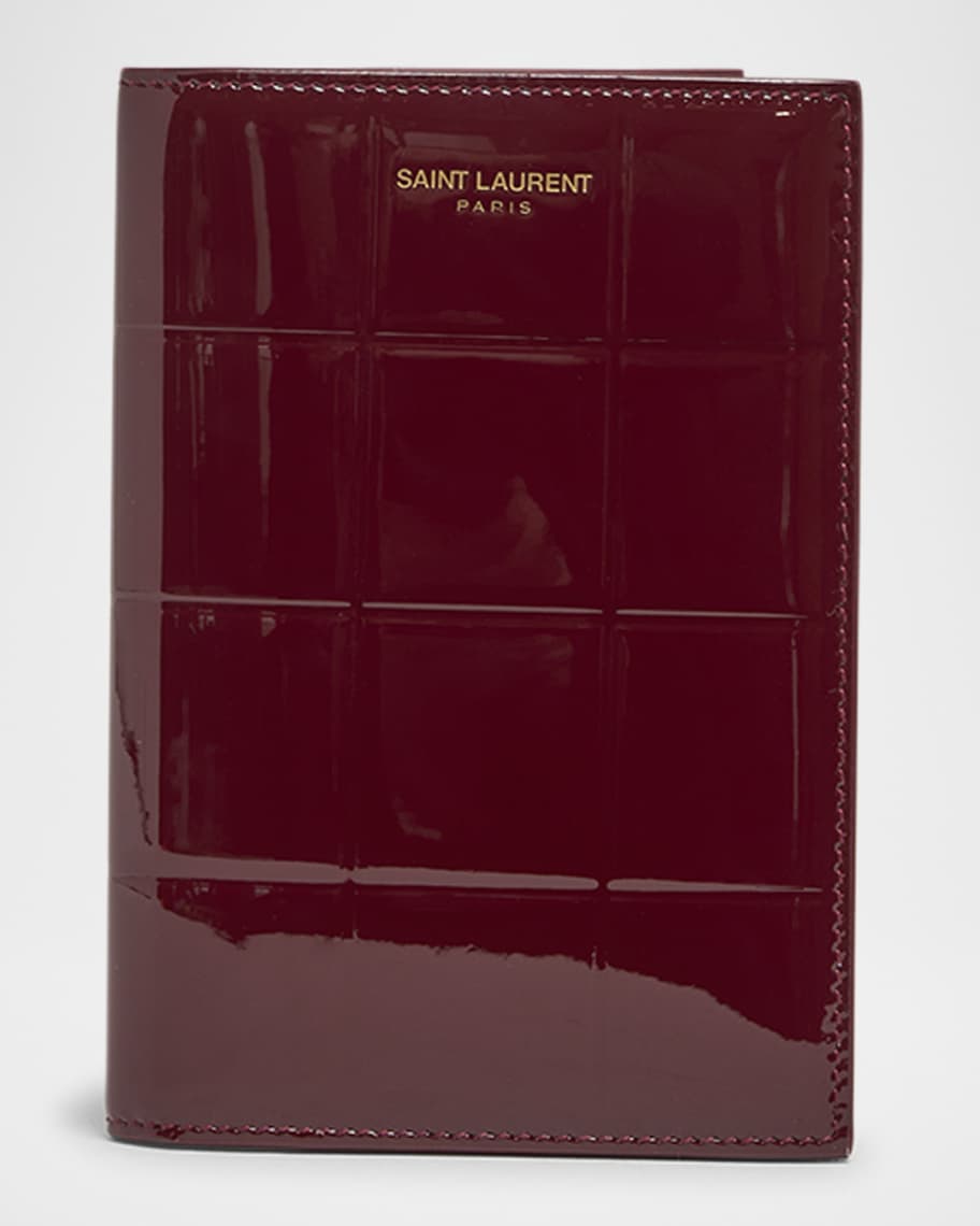 Saint Laurent Passport Holder in Quilted Patent Leather