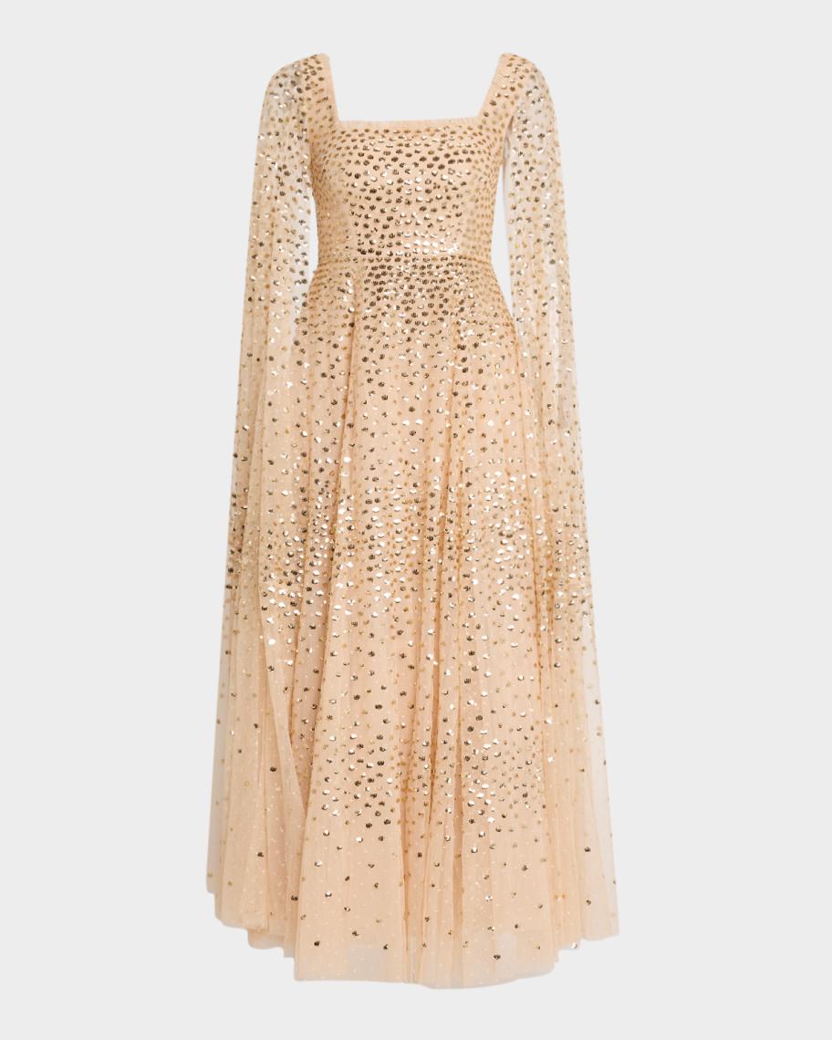 Needle & Thread Scatter Dot Sequin Tulle Ankle Gown | Neiman Marcus