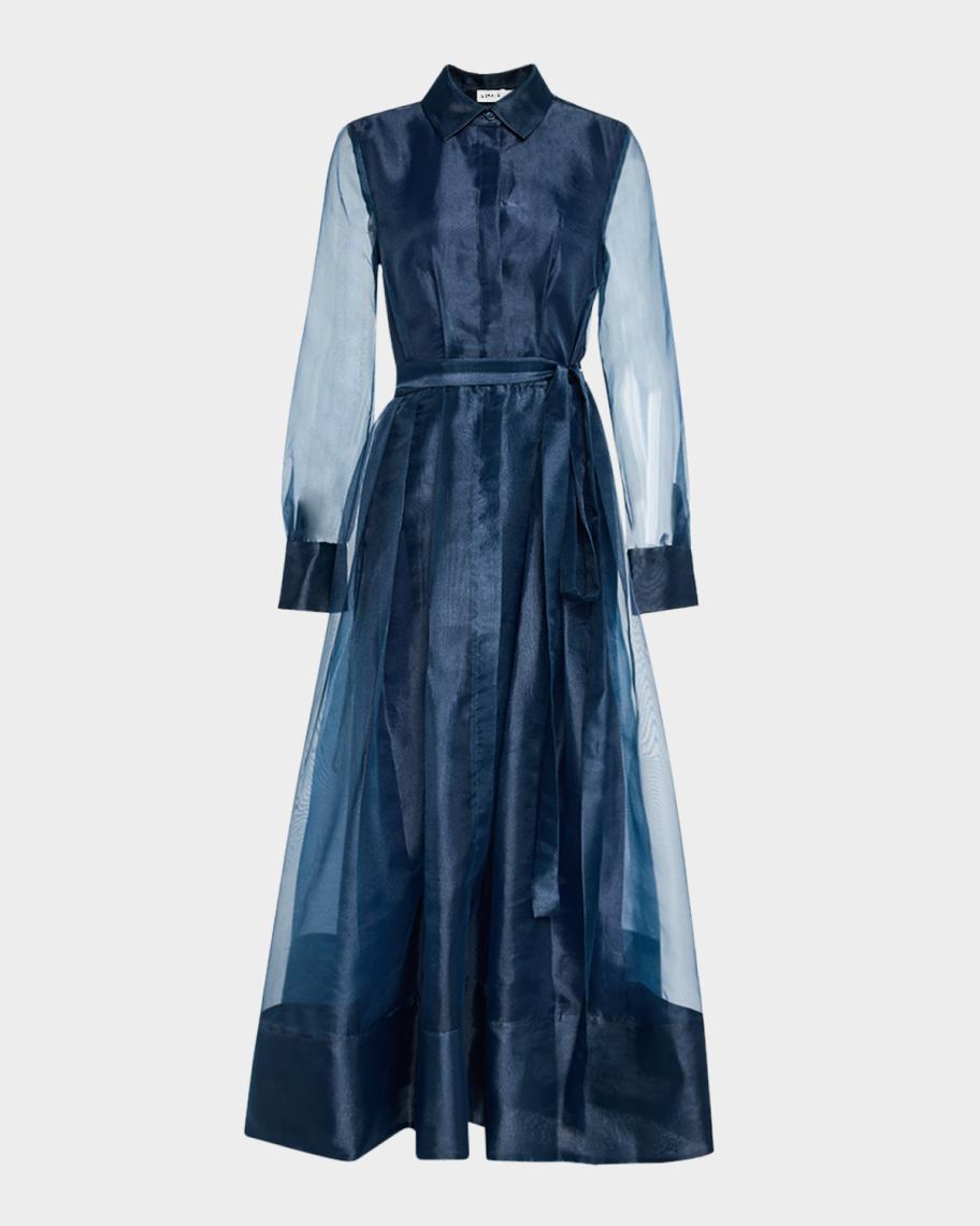 jonathan simkhai organza dress SIMKHAI Women's Ruffled Beaux Organza Dress in Midnight, Size 4