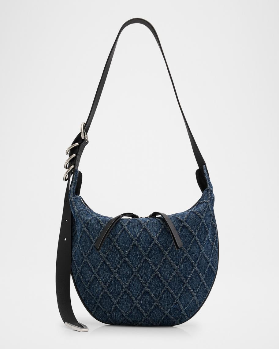 Rag & Bone Spire Mini Quilted Denim Hobo Bag | Neiman Marcus