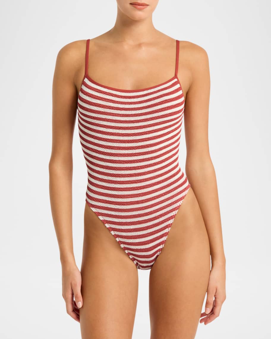 bond-eye swim Rooibos Stripe Low Palace One-Piece Swimsuit | Neiman Marcus